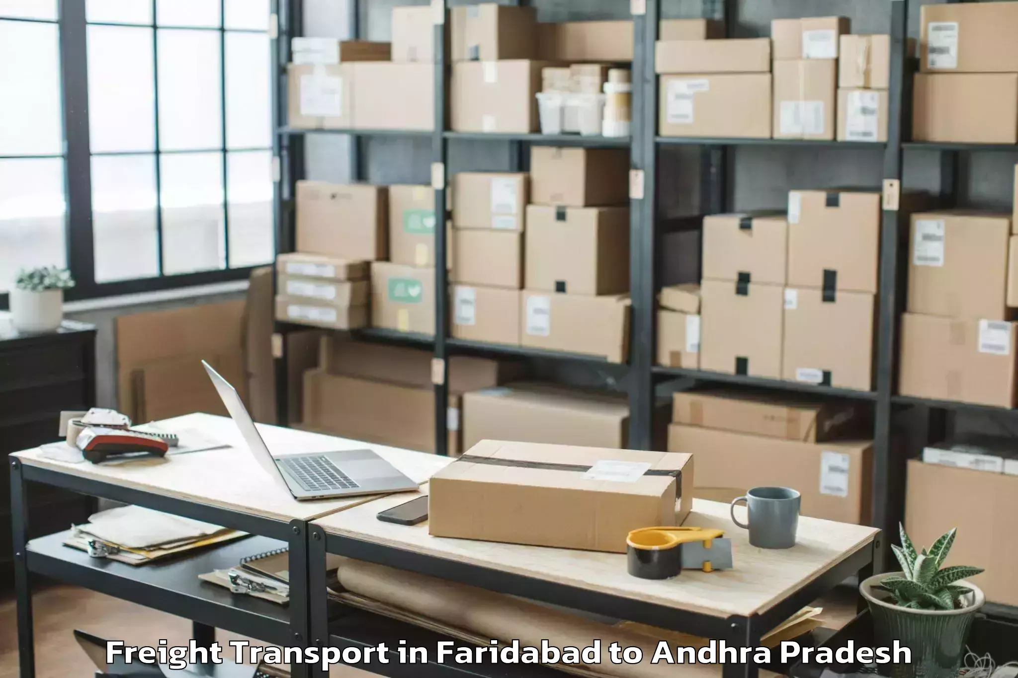 Trusted Faridabad to Tadikonda Freight Transport